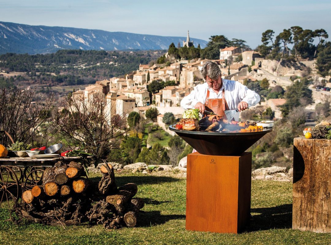 Professional chef outdoor cooking with OFYR